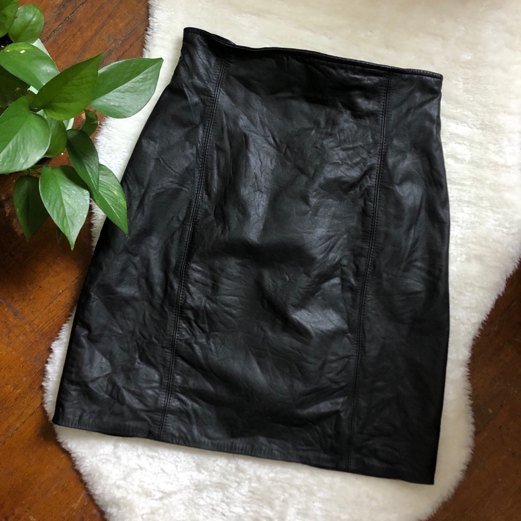Vintage Genuine Leather Skirt